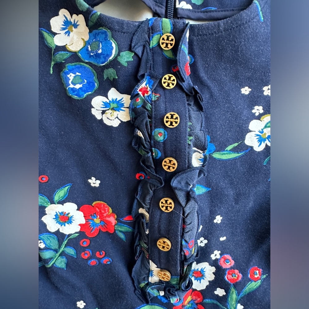 Tory Burch Miranda Short-Sleeve Pansy Bouquet‎ Ponte Shirtdress Small - Picture 5 of 10